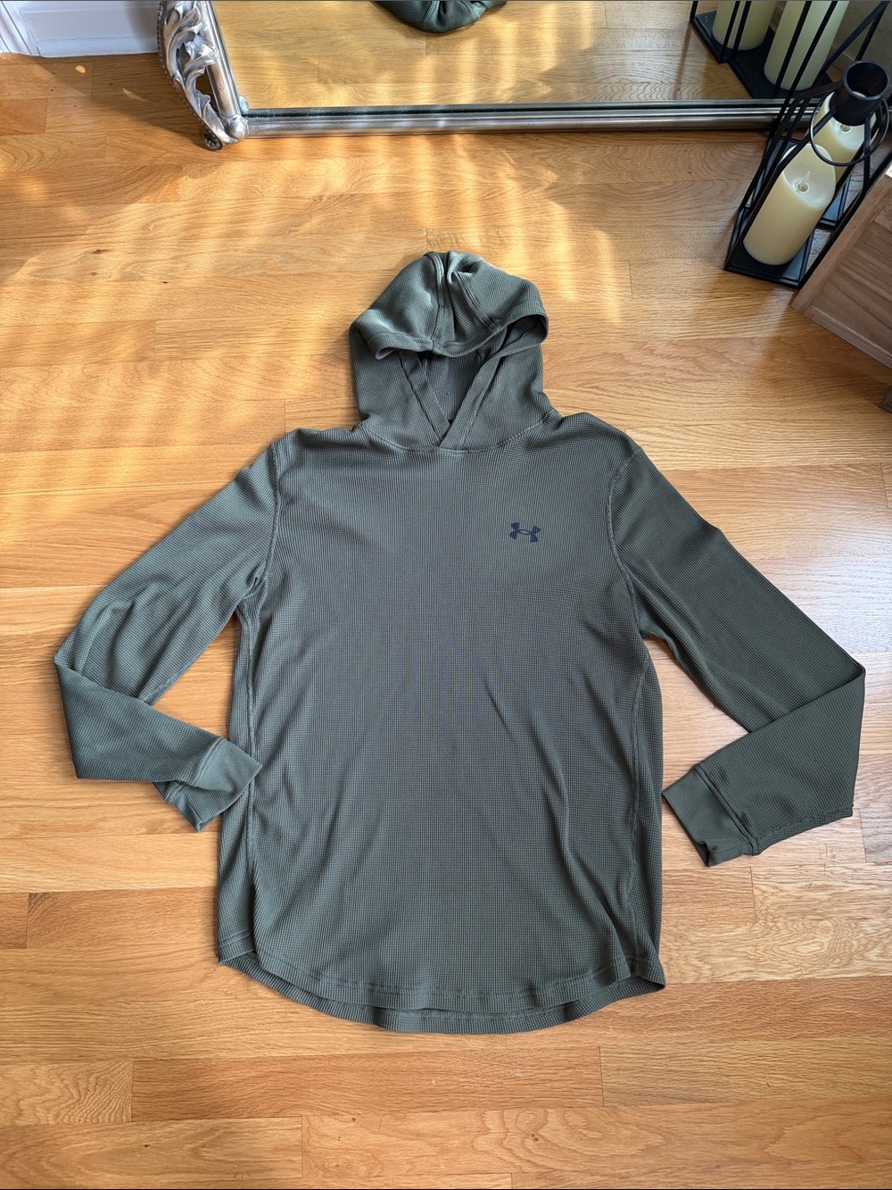 Under Armour Men's Olive Hoodie with Small Chest Logo